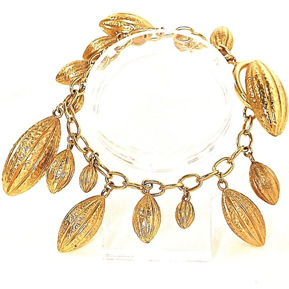 18K Gold Plated Cocoa Pod Bracelet - Picture 1 of 4